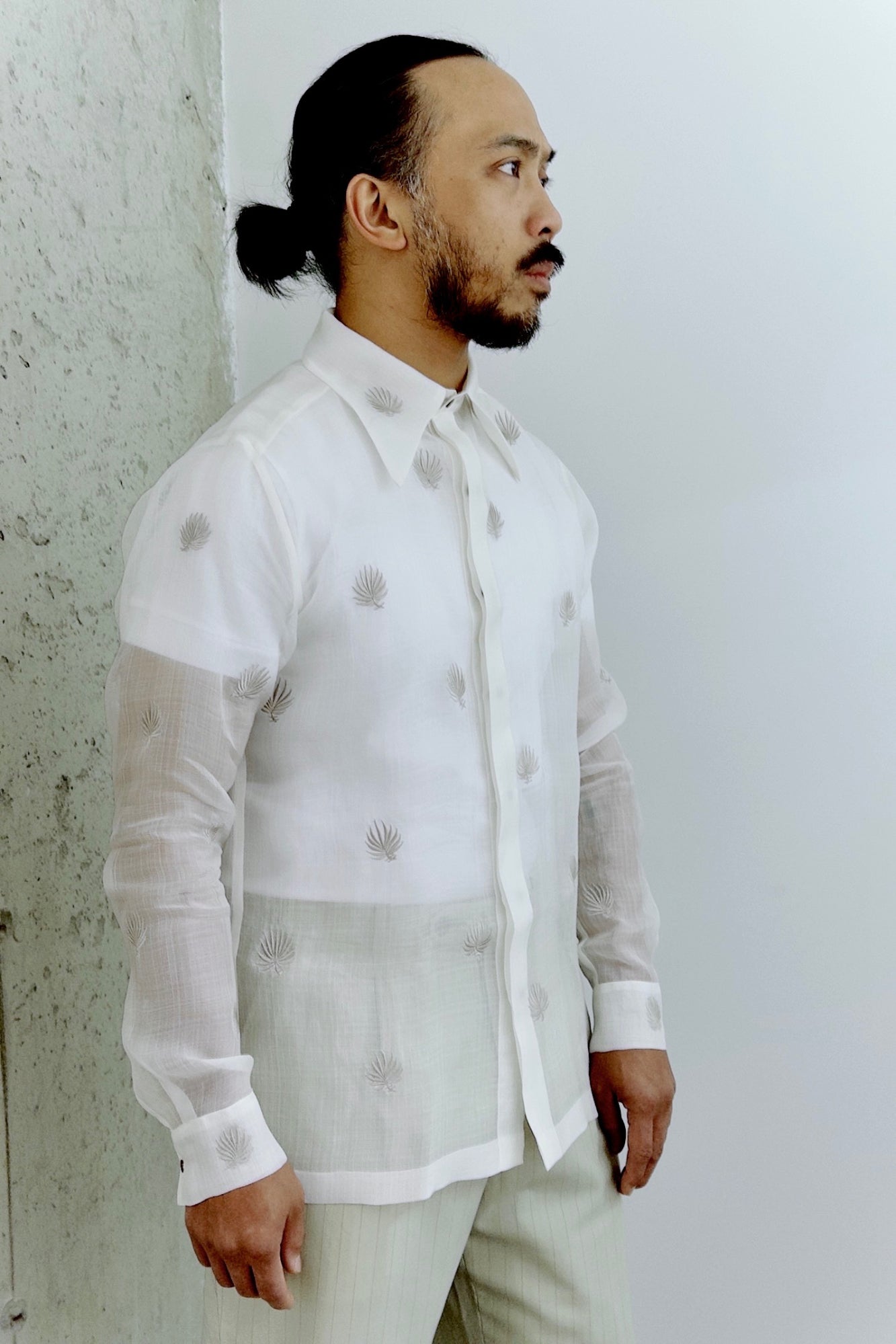 Long-Sleeves Gardan Barong (Scattered Anahaw)