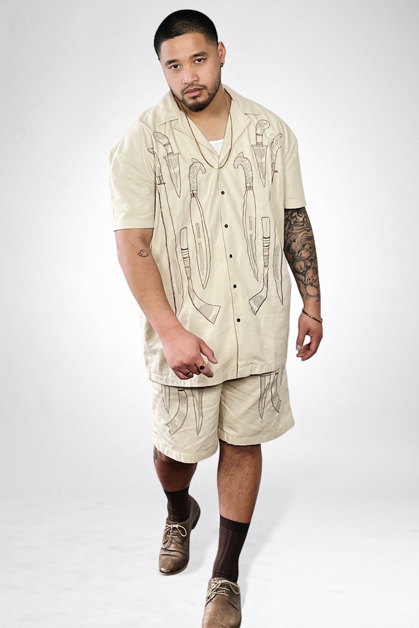 Unisex Bowling Barong and Shorts Set