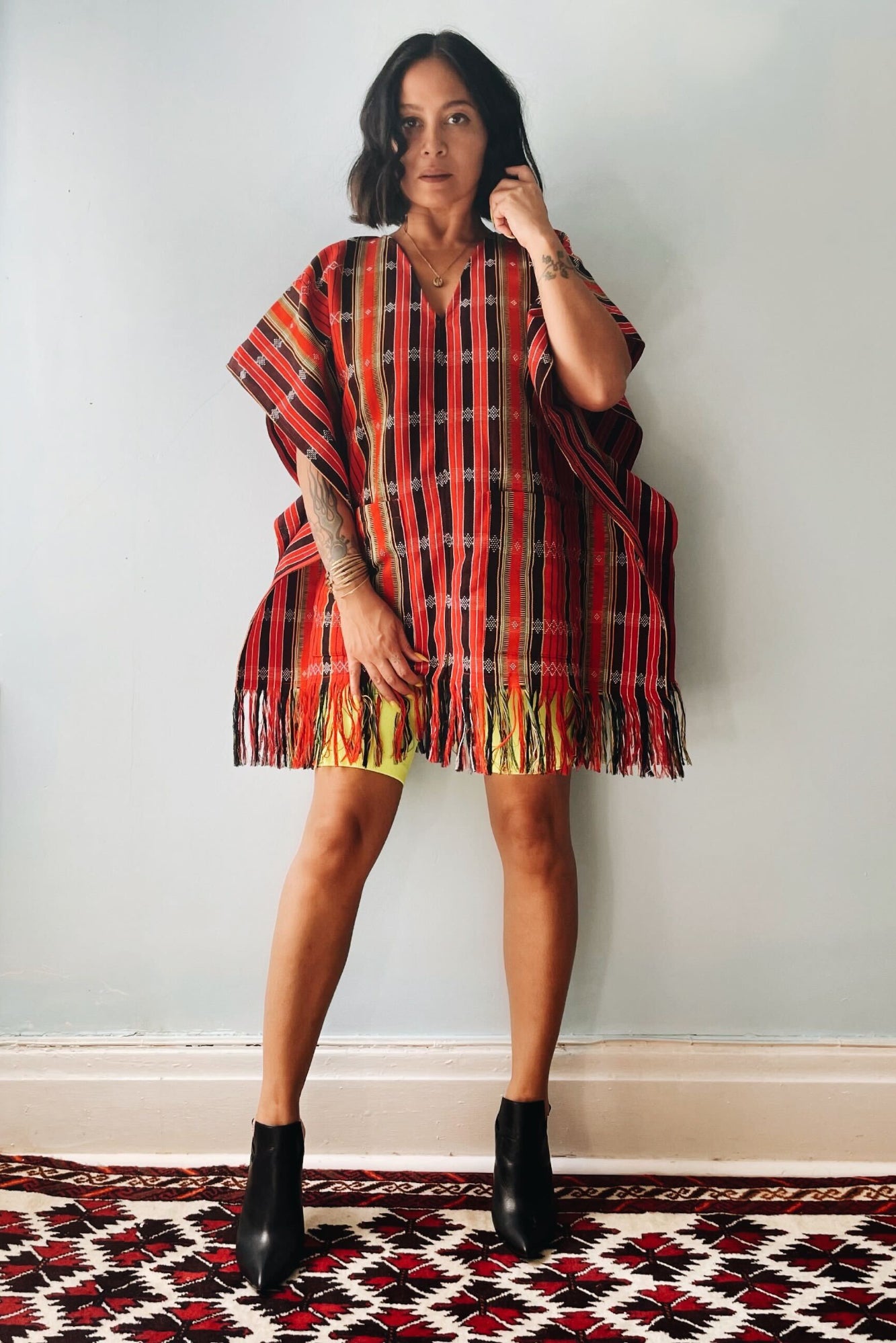 Unisex Handloomed Belted Poncho