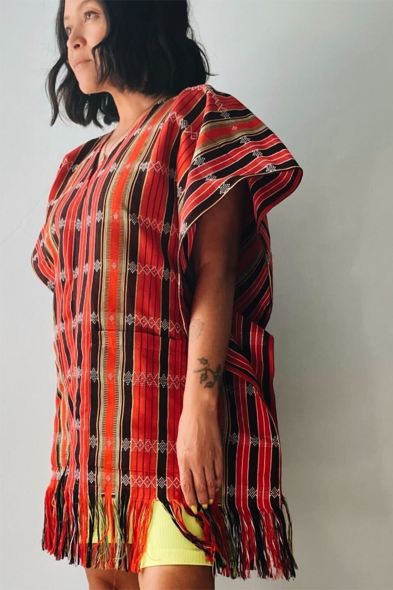 Unisex Handloomed Belted Poncho