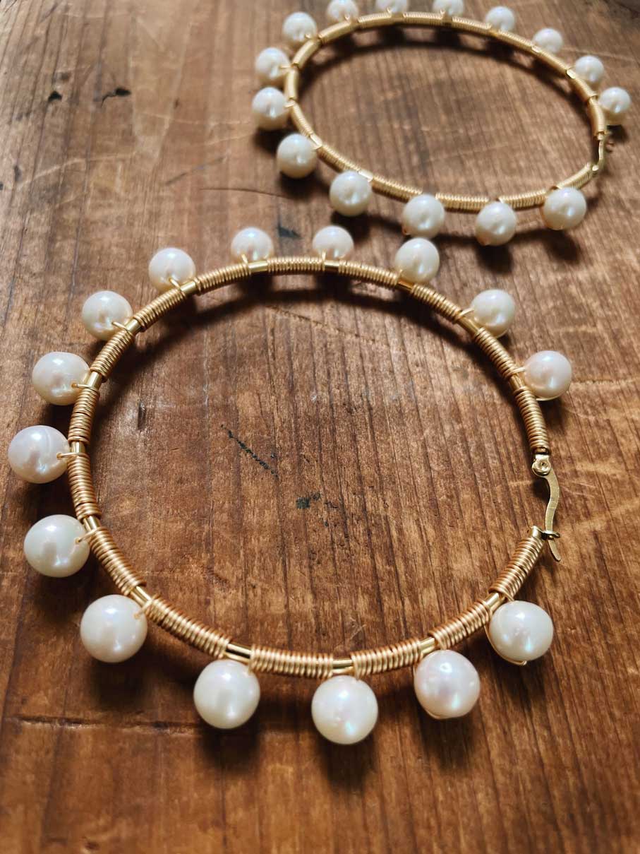 Freshwater Palawan Pearl Hoop Earrings (2.75”)