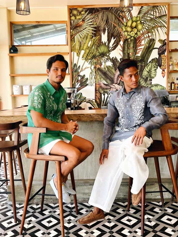 Unisex Art Deco Short Sleeved Barong (Jade)