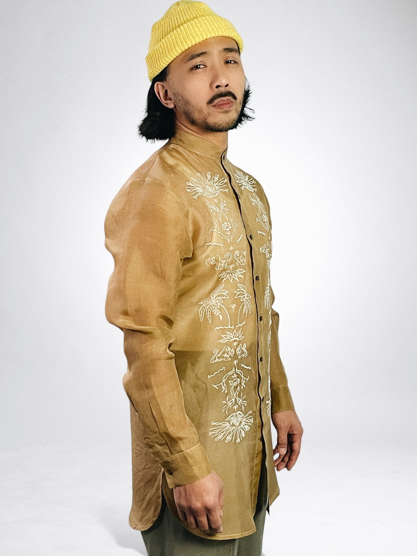 Filipino Deco Jusi Tunic Barong (Camel)