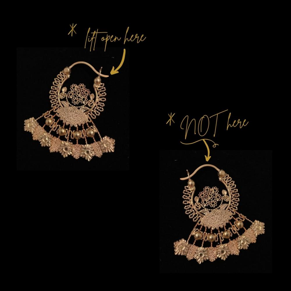 VINTA Banaba Flower Creolla Earrings, handling instructions
