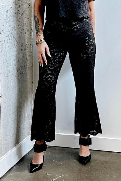 PAMANA Scalloped Lace Flare Pants