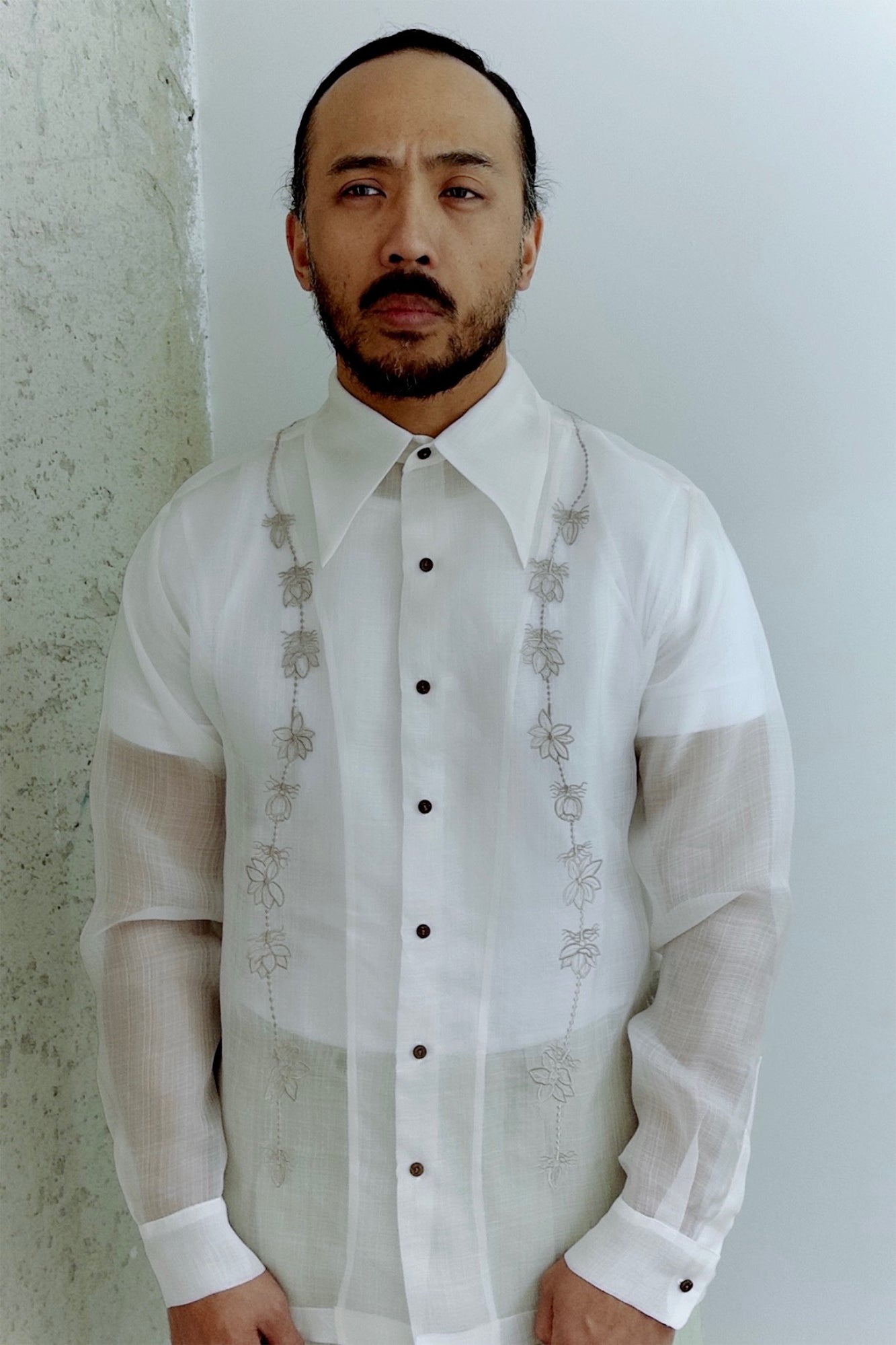 Butterfly Collar Barong (Sampaguita Garland)