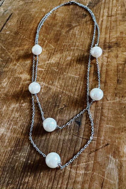 2-Chain Freshwater Palawan Pearls Necklace (Silver)