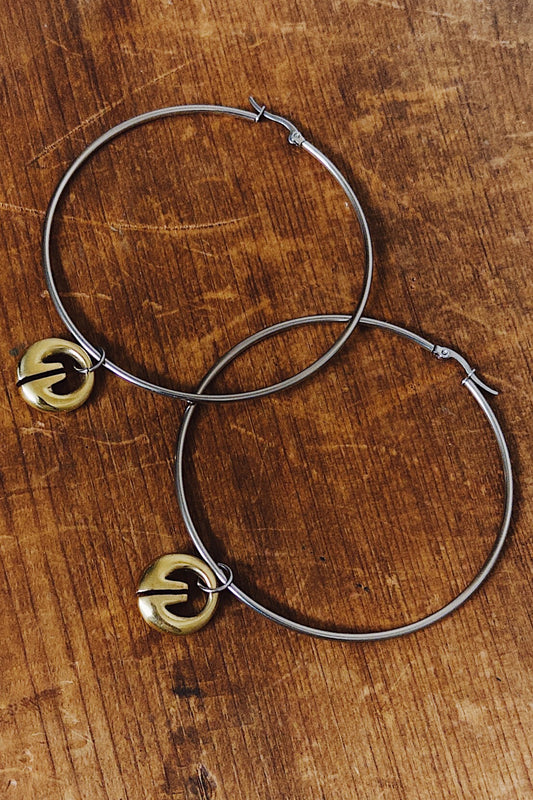 Two-Tone Lingling-o Hoop Earrings (Large)