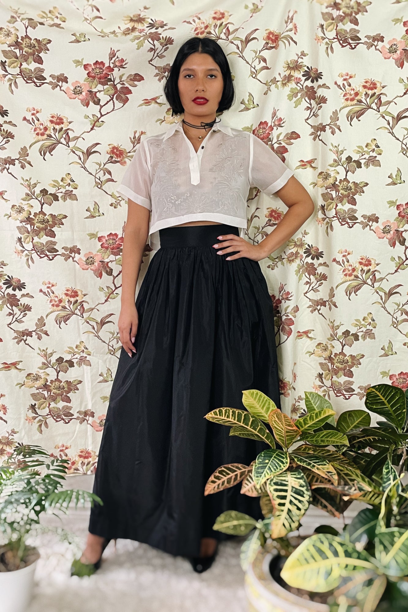 Filipino Deco Crop Barong in Jusi (Natural)