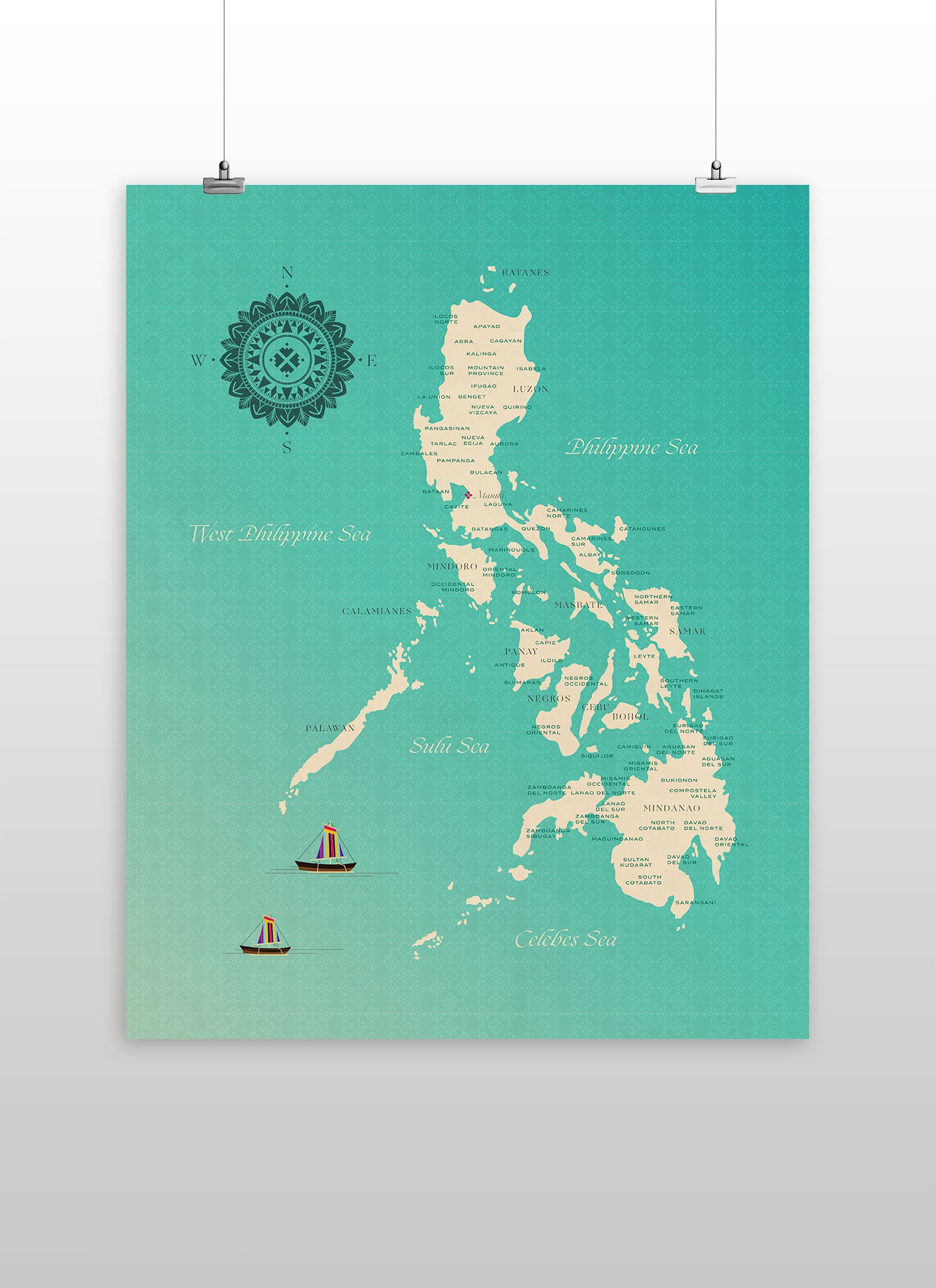 CMANGO Design Map of the Philippines, Classic, 16" x 20"