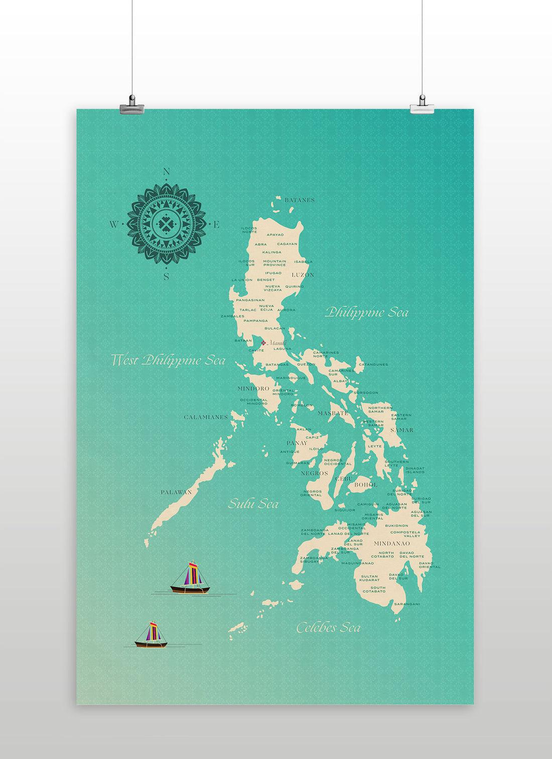 CMANGO Design Map of the Philippines, Classic, 24" x 36"