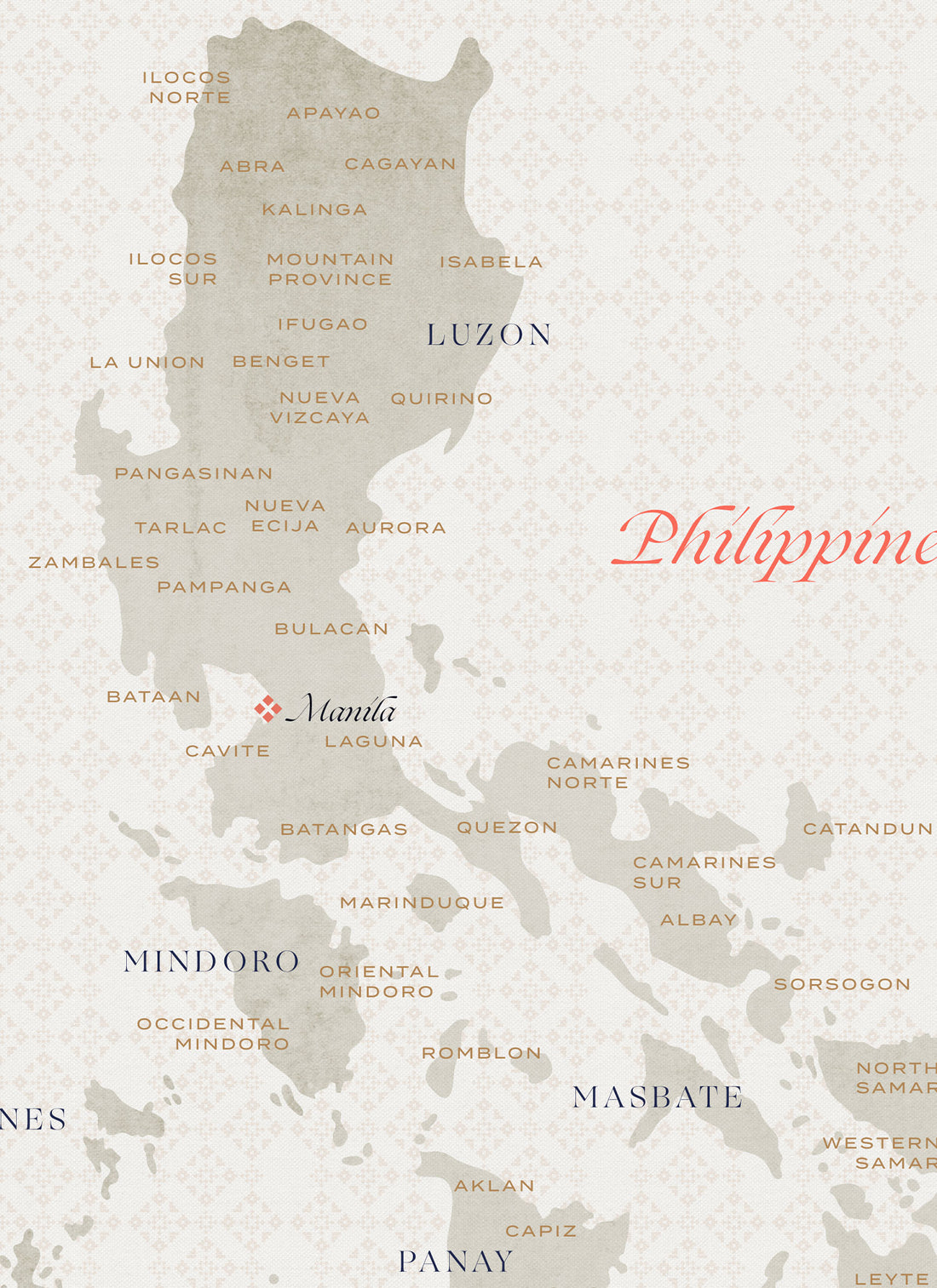 CMANGO Design Map of the Philippines, Coral, Detail