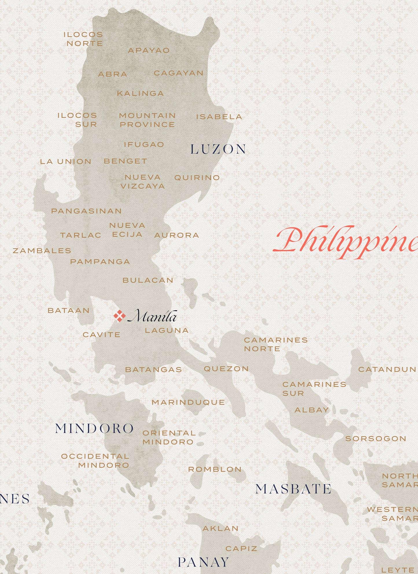 CMANGO Design Map of the Philippines, Coral, Detail