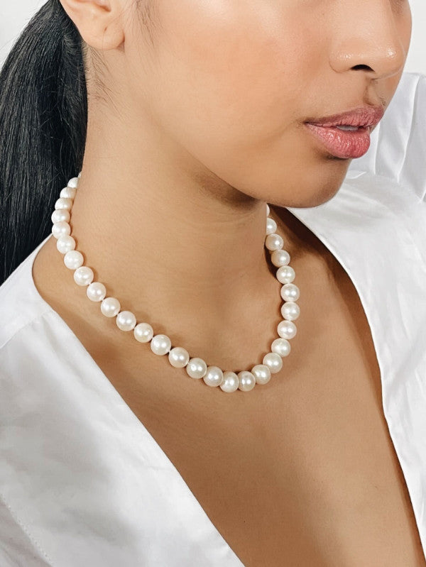 White Baroque Freshwater Cultured Pearl Necklace, 17 Inches, Sterling  Silver | Pearl Jewelry Stores Long Island – Fortunoff Fine Jewelry