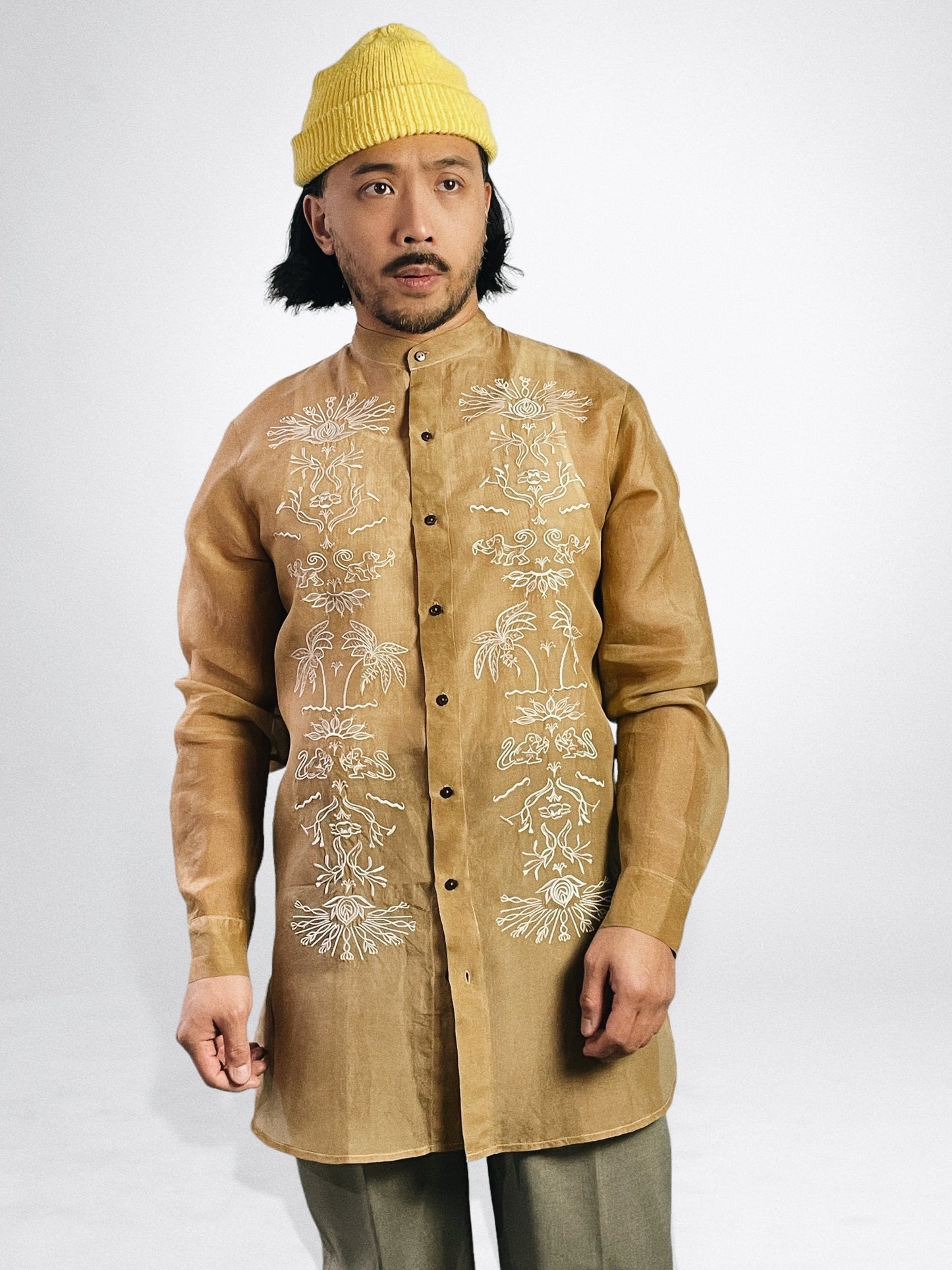 Filipino Deco Jusi Tunic Barong (Camel)