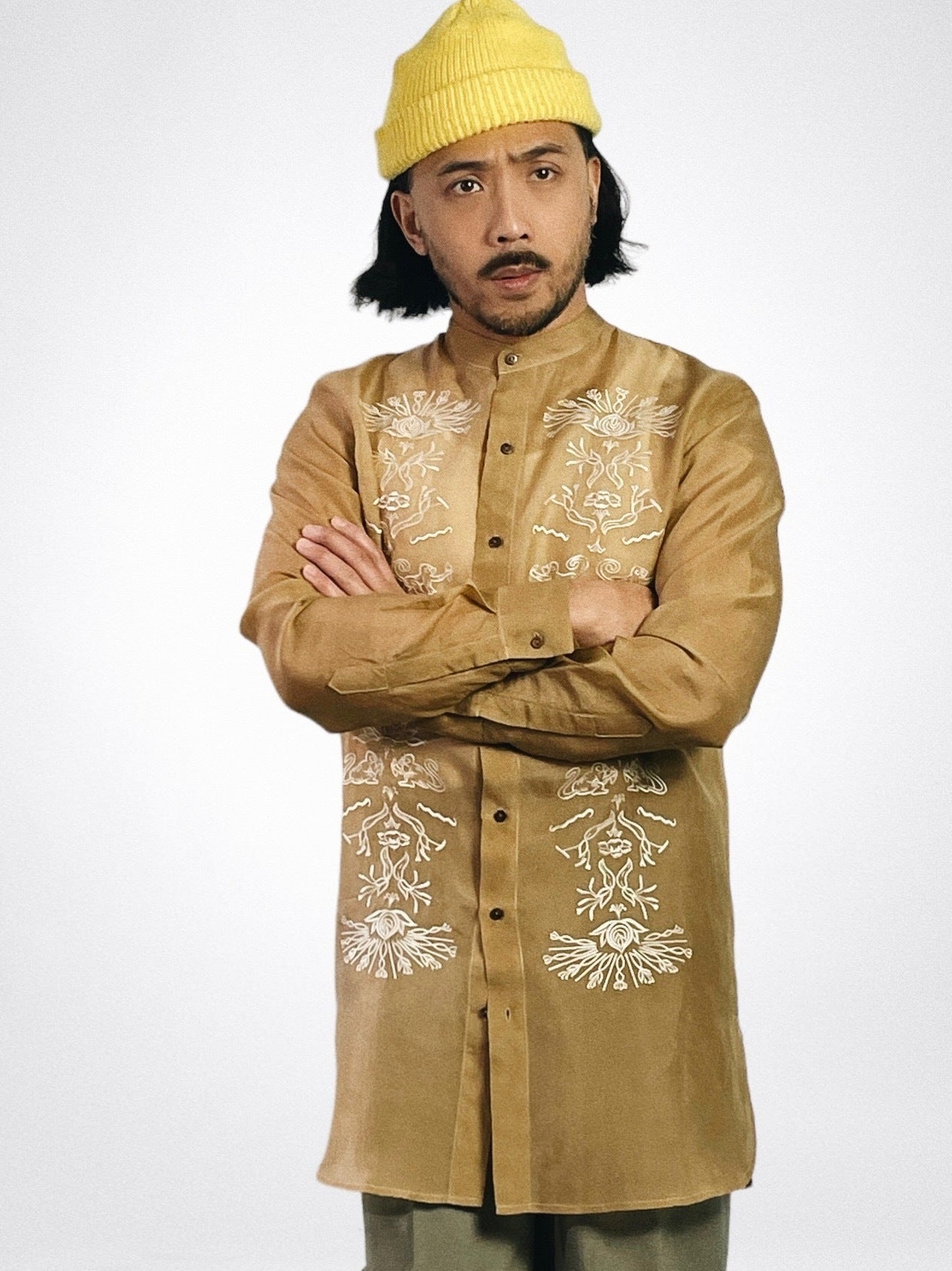 Filipino Deco Jusi Tunic Barong (Camel)